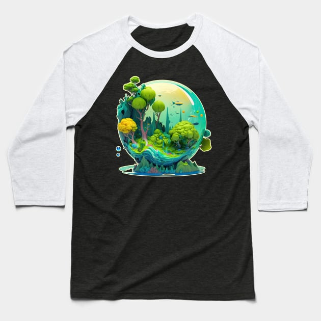 Biosphere Odyssey Baseball T-Shirt by DanielLiamGill